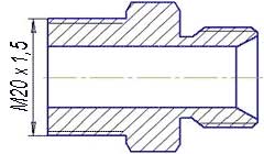 Рис.1. Схематическое изображение штуцера фланца НШ-10 (М20х1,5)