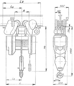 Рис.1. Схема лебедки ЛЭЧ–0,15-15