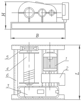 Рис.1. Схема лебедки электрической ЛМ–2,0