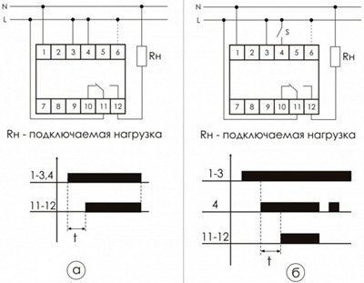 Рис.1. Схема подключения реле RV-01