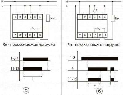 Рис.1. Схема подключения реле RV-02