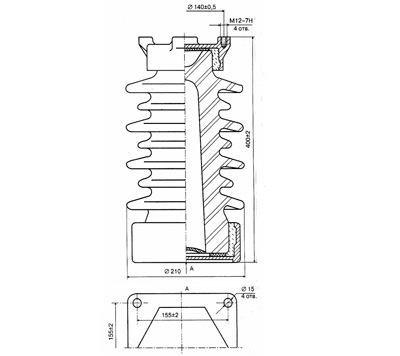 Рис.1. Схематическое изображение изолятора И10-195 УХЛ1