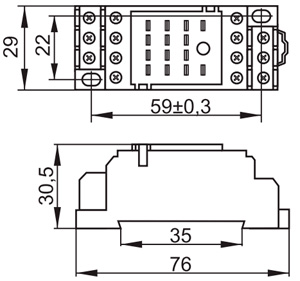 Рис.1. Схема колодки PYF14A